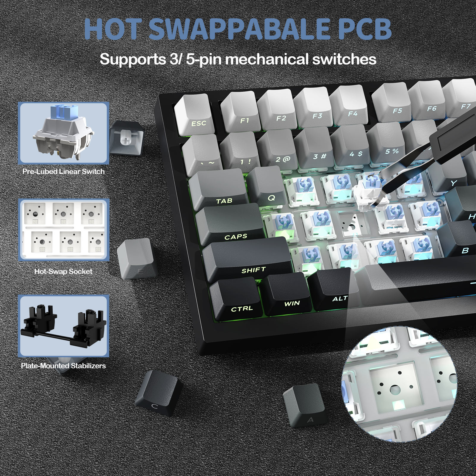 ATTACK SHARK X820Ultra Tri-mode 가스켓 기계식 키보드