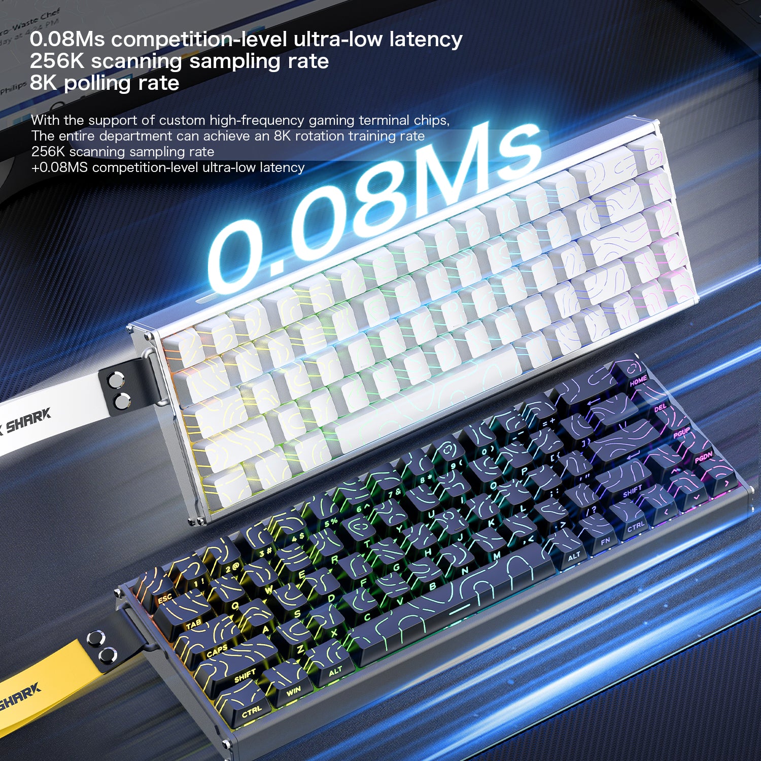 ATTACK SHARK X68MAX HE Rapid Trigger CNC-Aluminium-Tastatur mit Magnetschalter und C01Ultra RGB-Spiralkabel