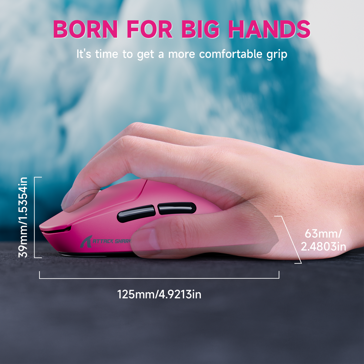 Mouse gamer sem fio de três modos ATTACK SHARK X8 PLUS com cabo C06 ULTRA
