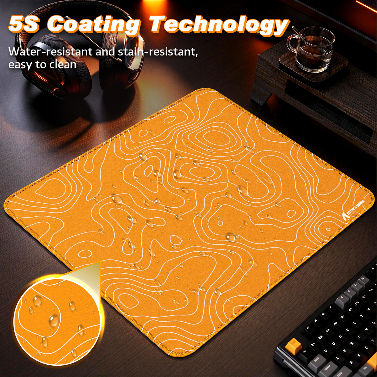 ATTACK SHARK CM02 Tapis de souris eSport (450x400x4 mm)