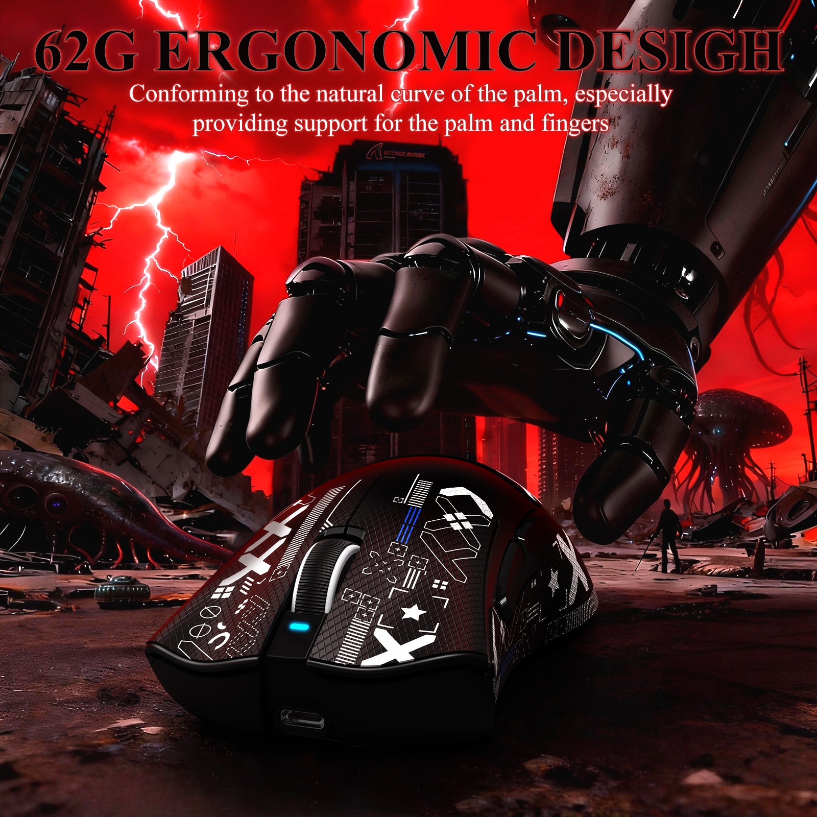 ATTACK SHARK V3PRO 超軽量トライモードゲーミングマウス(充電ドック付き)