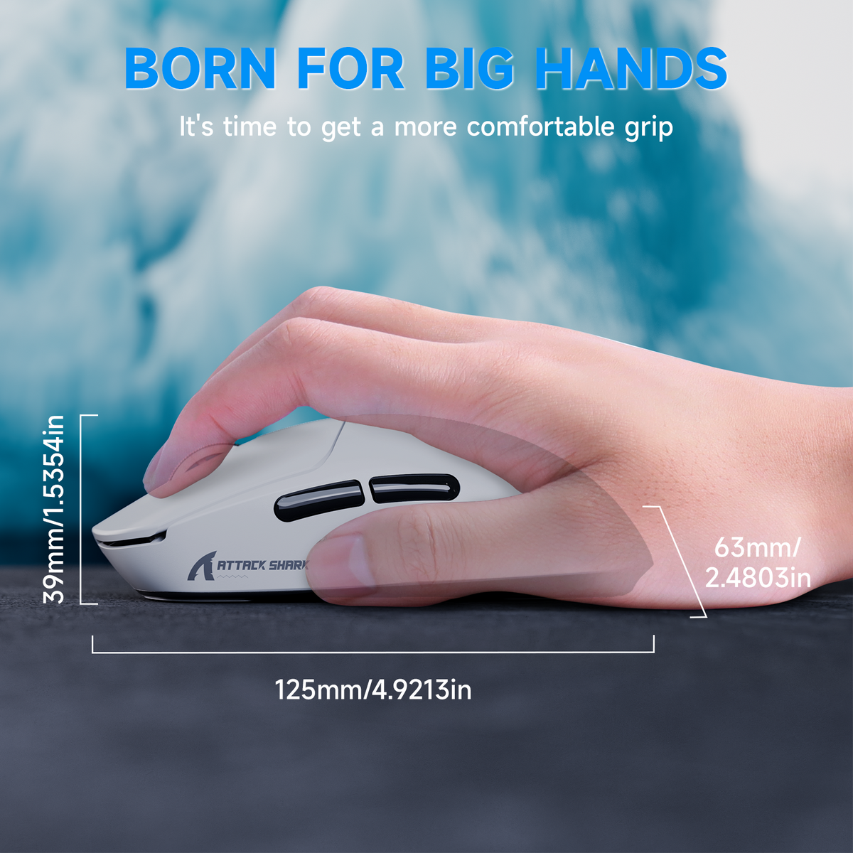 Mouse gamer sem fio de três modos ATTACK SHARK X8 PLUS com cabo C06 ULTRA