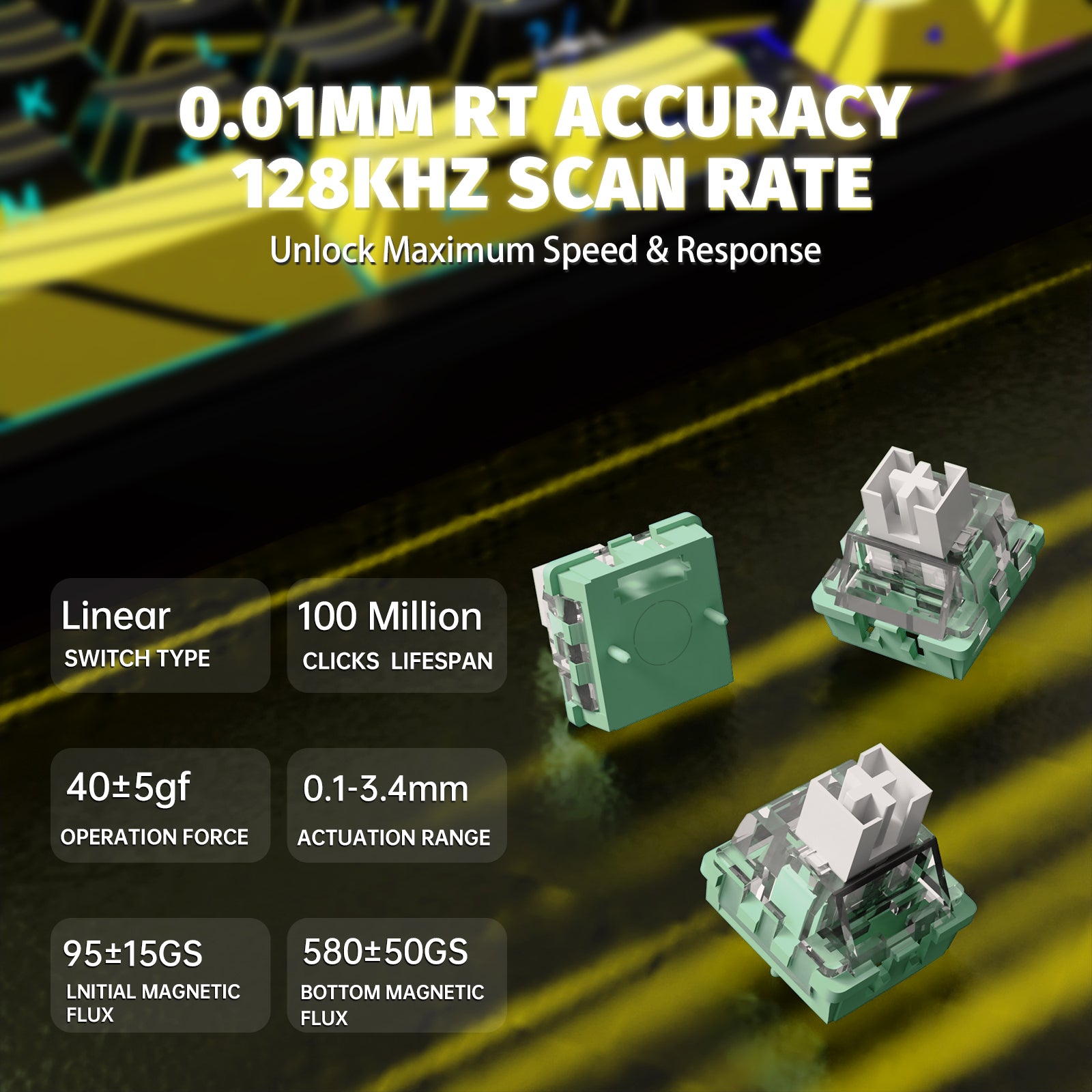 ATTACK SHARK X65PRO HE Kabellose Rapid Trigger-Tastatur mit Magnetschalter