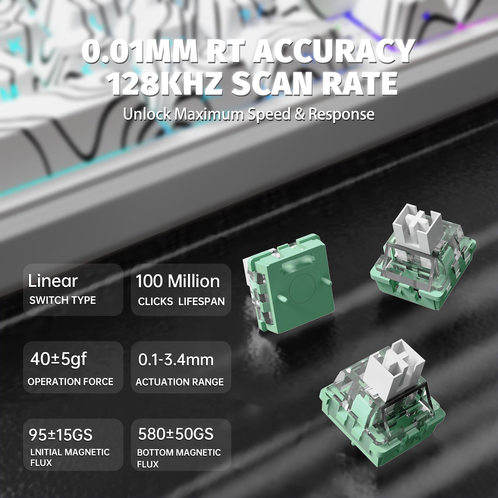 ATTACK SHARK X65PRO HE Kabellose Rapid Trigger-Tastatur mit Magnetschalter