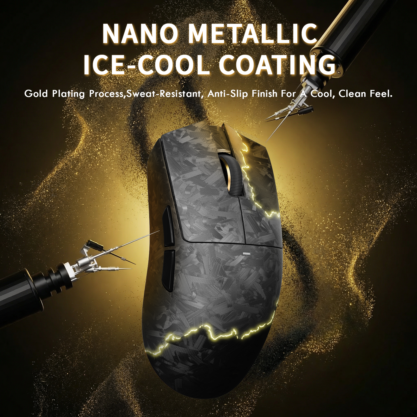 Mouse Gamer Sem Fio ATTACK SHARK X11 ULTRA Fibra de Carbono Com Cabo LED Ultra C06