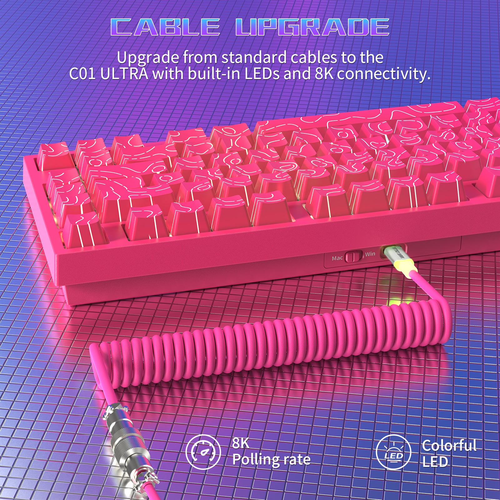 Teclado para juegos con cable ATTACK SHARK R82 HE 75% con cable LED C01ULTRA