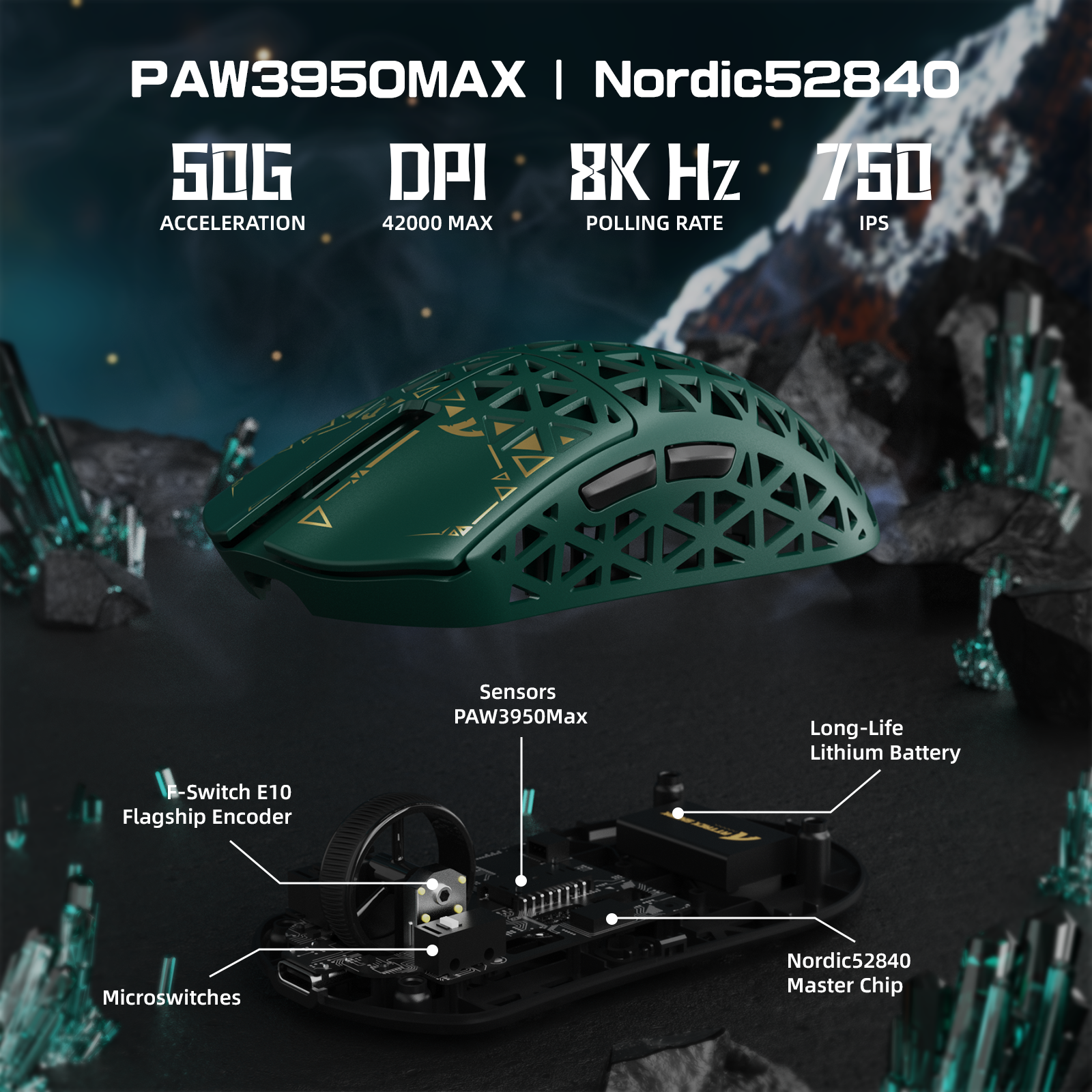 ATTACK SHARK R5 Ultra Carbon Fiber Wireless 8K PAW3950MAX Gaming Mouse