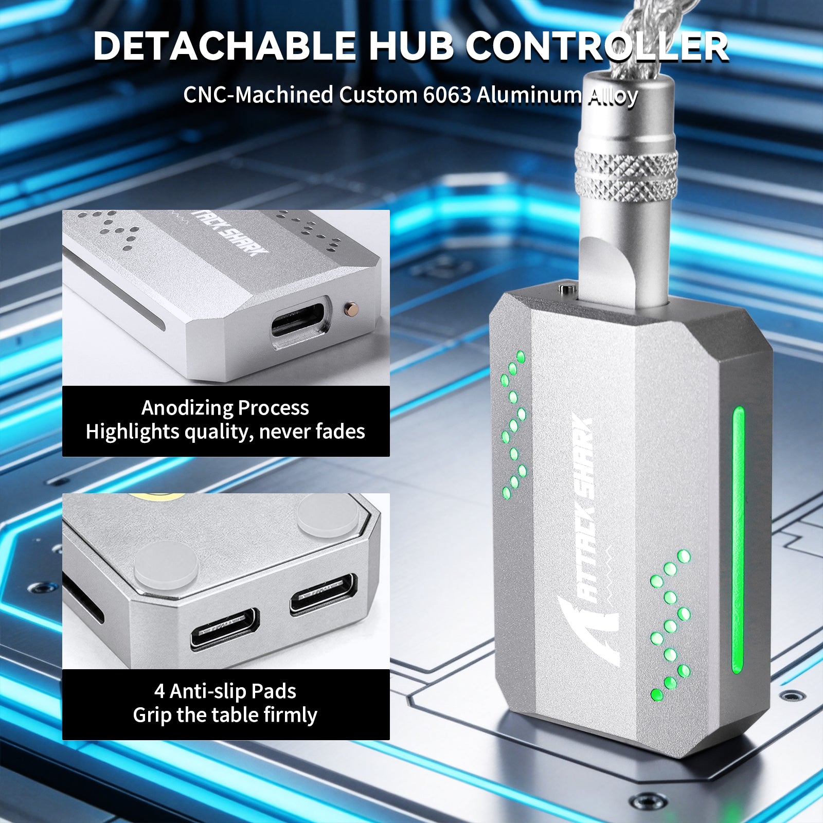 Câble 2-en-1 Type C ATTACK SHARK C07 PRO pour clavier/souris de jeu 8KHz
