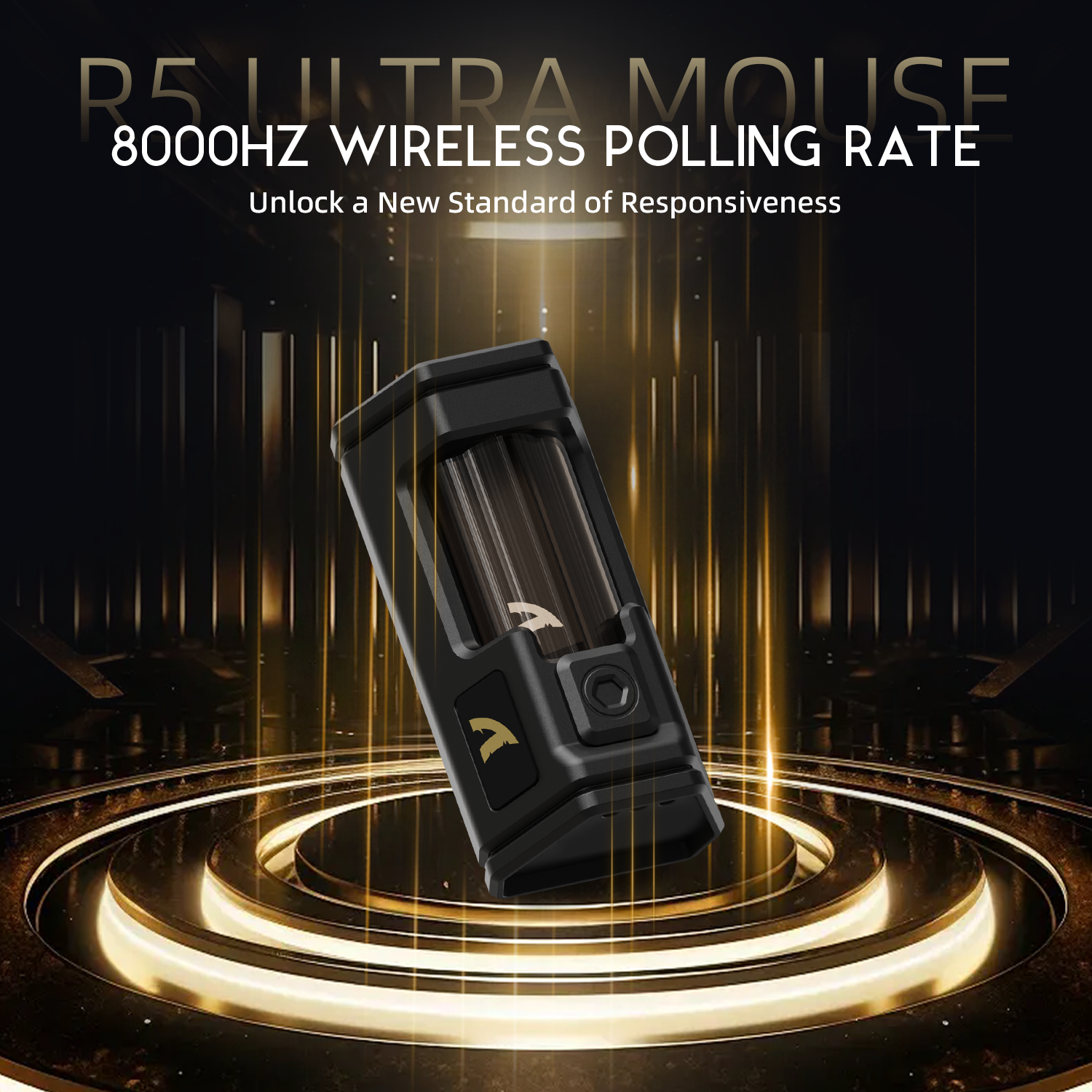 ATTACK SHARK R5 Ultra wireless gaming mouse, featuring 8000Hz polling rate for ultra-responsive gameplay.