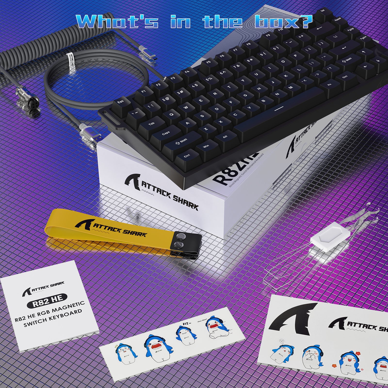 ATTACK SHARK R82 HE 有線 75% ゲーミングキーボード(C01ULTRA LEDケーブル付き)