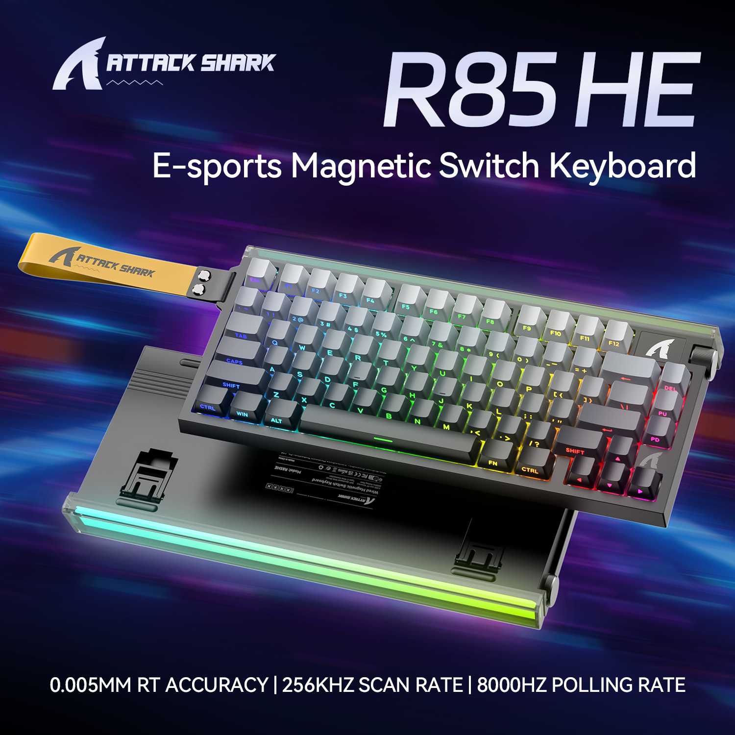 ATTACK SHARK R85 HE Rapid Trigger Keyboard Magnetic Switch with Custom Lightbox