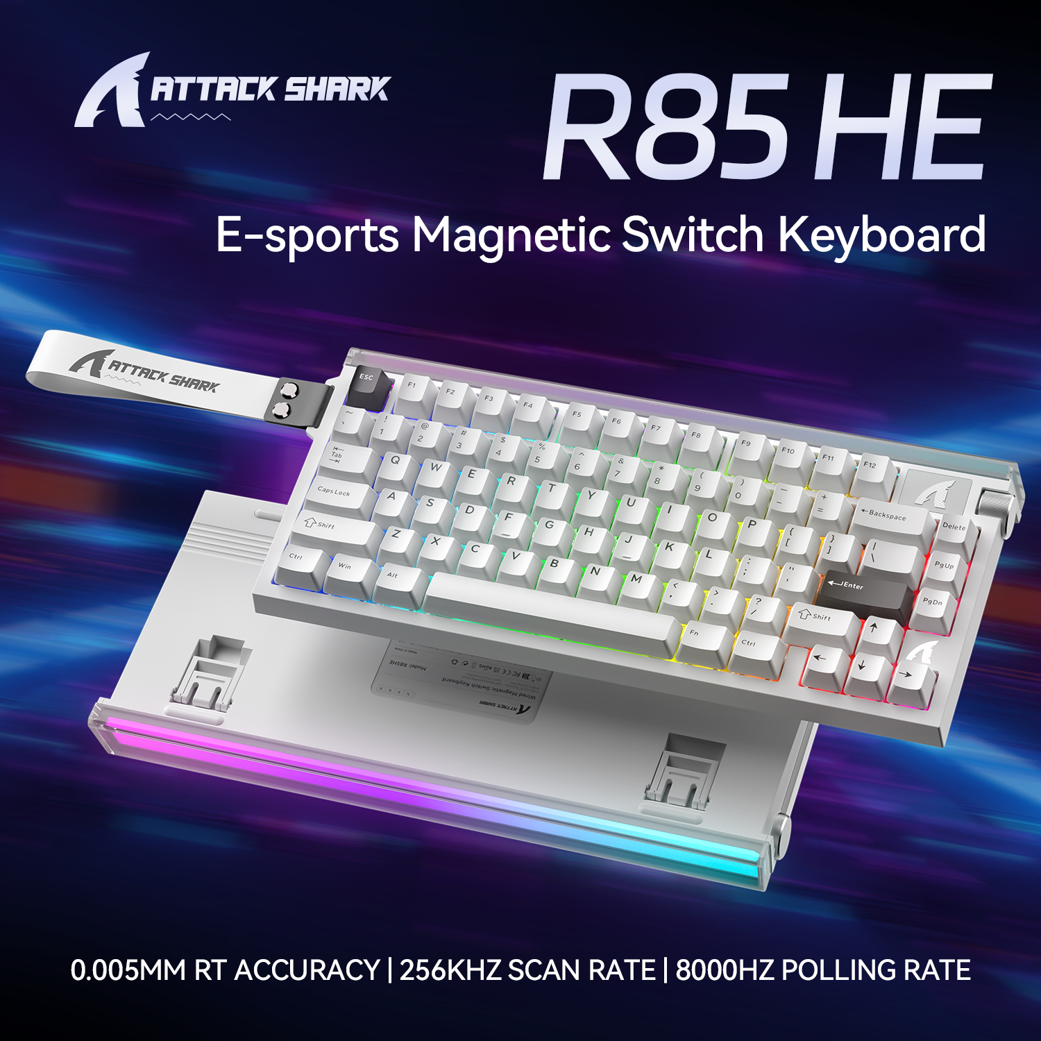 ATTACK SHARK R85 HE Rapid Trigger Keyboard Magnetic Switch with Custom Lightbox