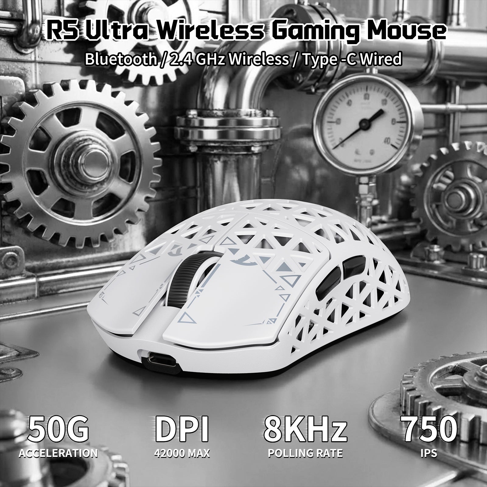 ATTACK SHARK R68 HE & R5 ULTRA カーボンファイバーゲーミングバンドル(C01ULTRAコイルケーブル付き)