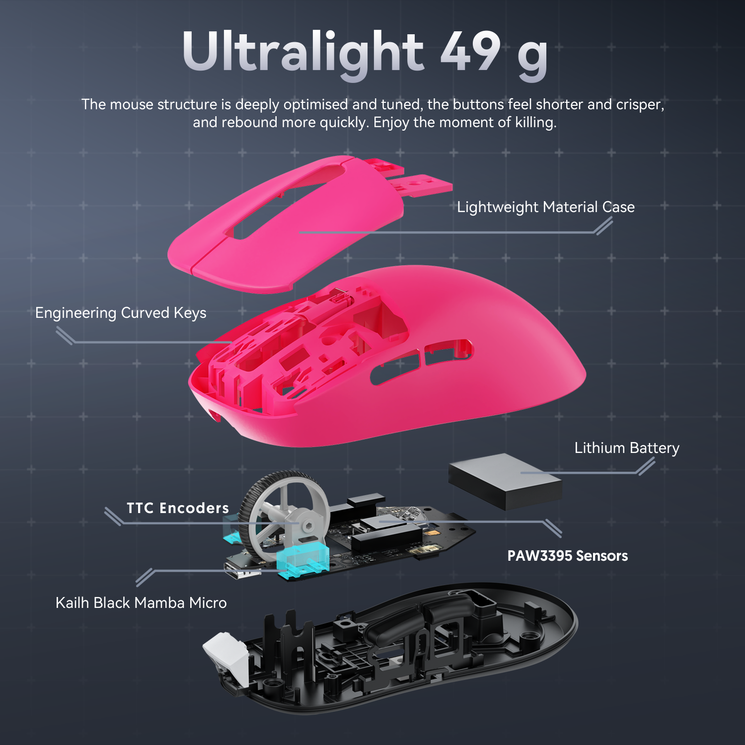 ATTACK SHARK X3 Wireless Gaming Mouse PAW3395 Superlight