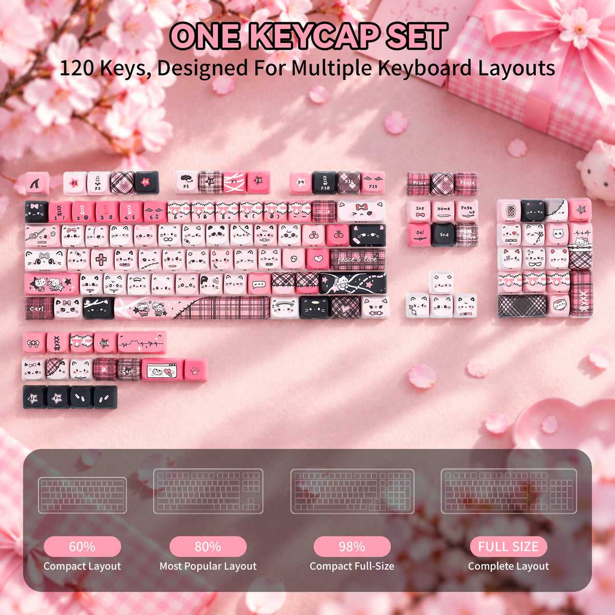 ATTACK SHARK SK05 118/119 Keys PBT Keycaps, MOA, ANSI