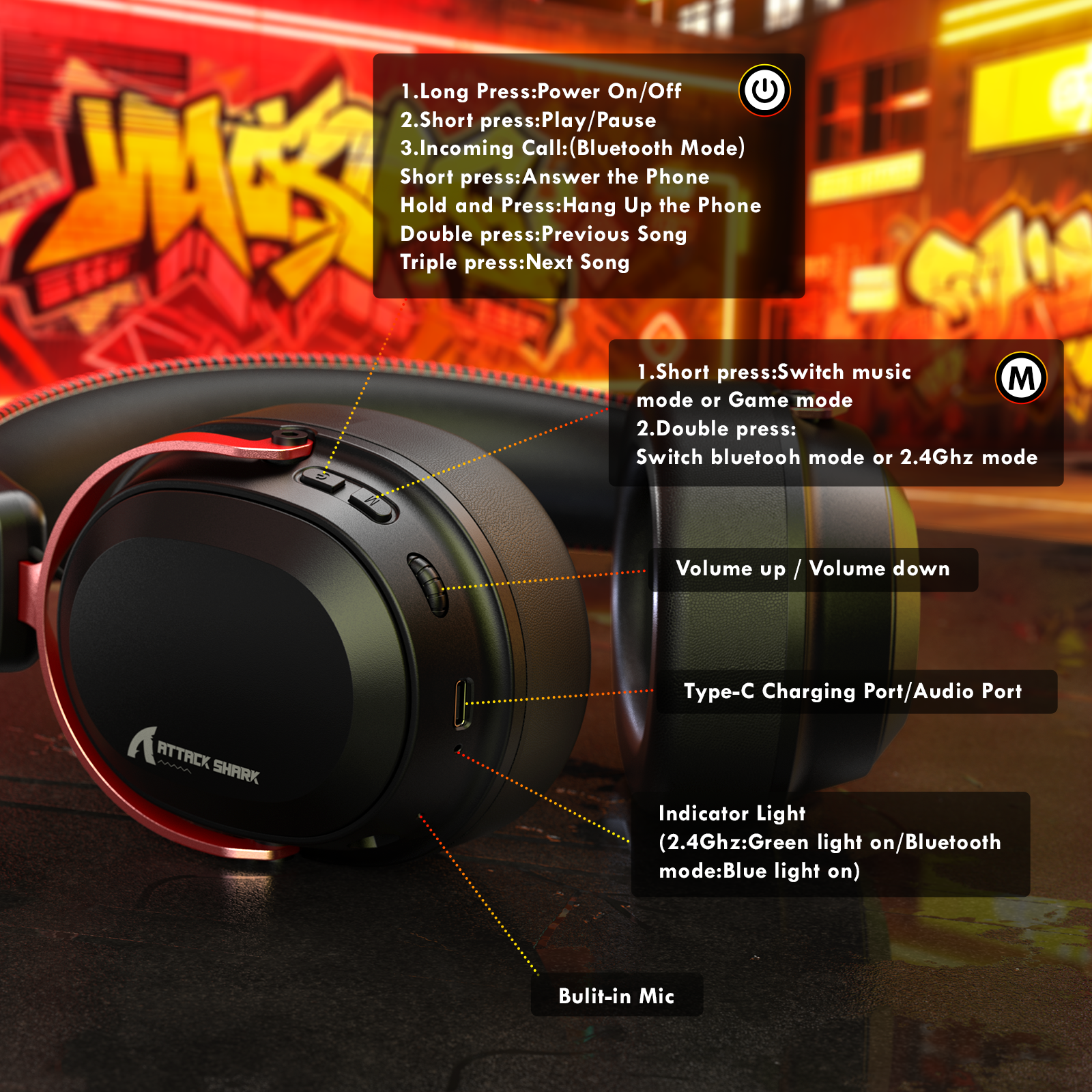 ATTACK SHARK L30PRO Wireless Gaming Headset