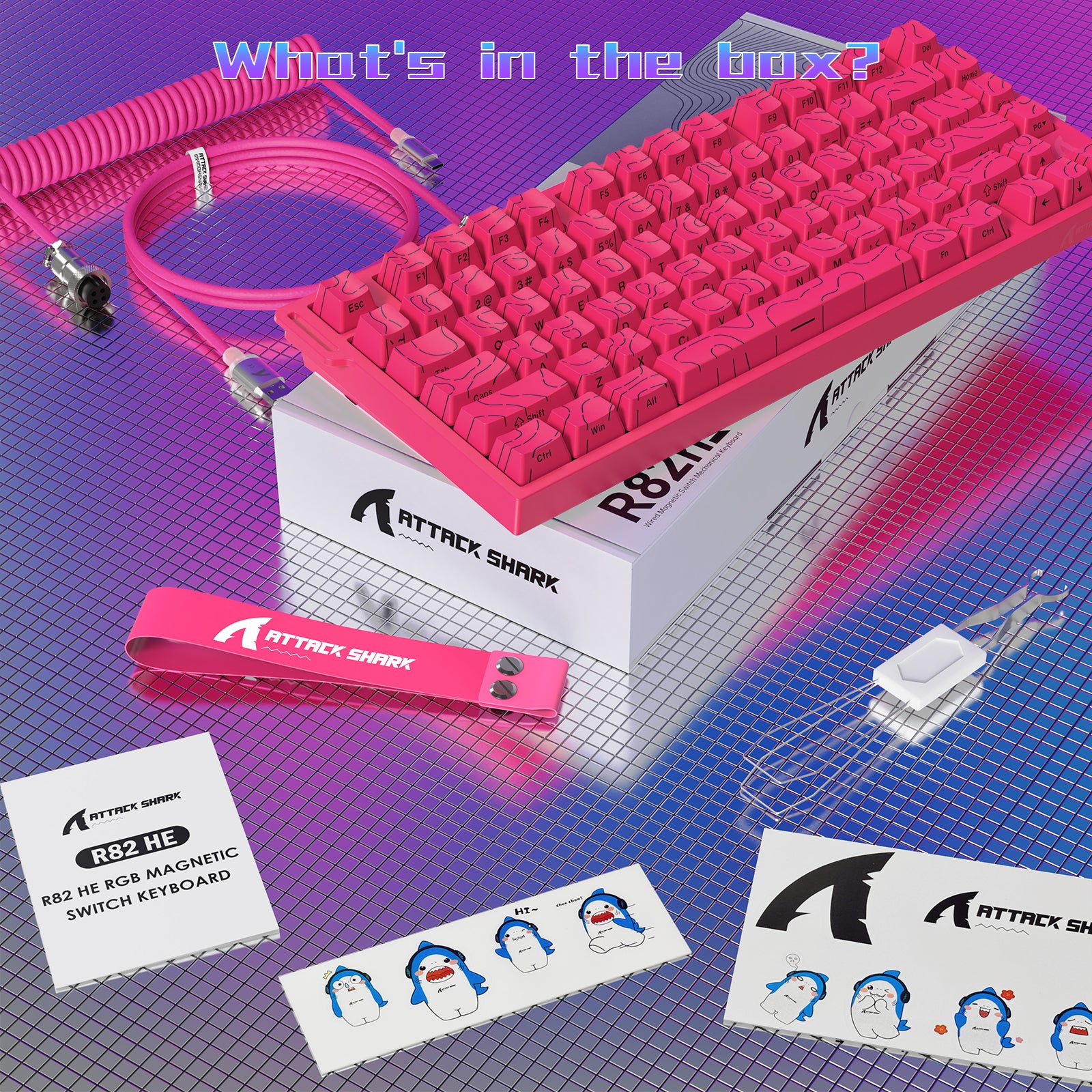 ATTACK SHARK R82 HE 有線 75% ゲーミングキーボード(C01ULTRA LEDケーブル付き)