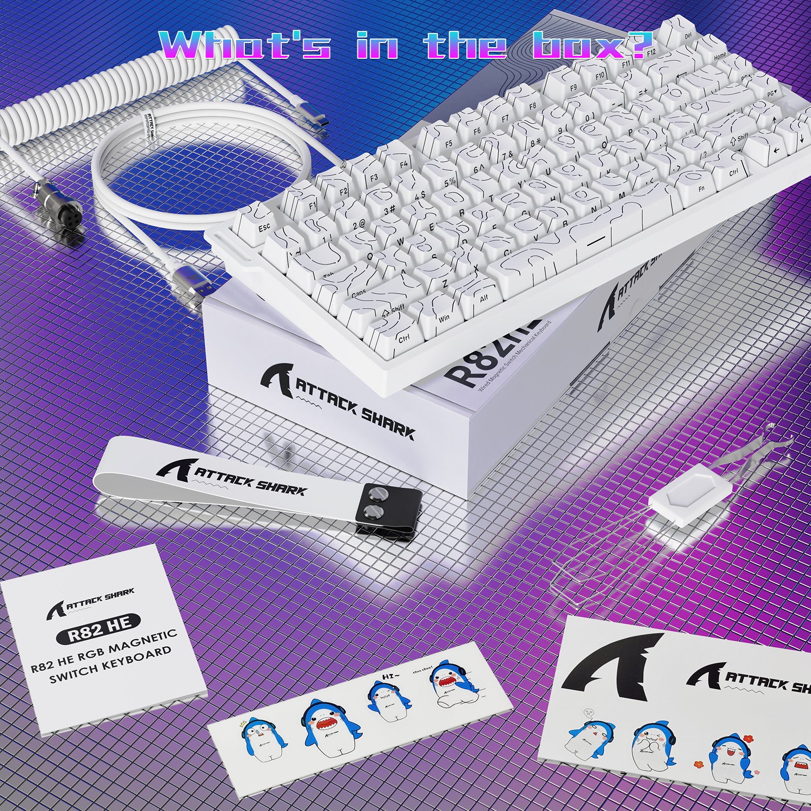 Teclado para juegos con cable ATTACK SHARK R82 HE 75% con cable LED C01ULTRA