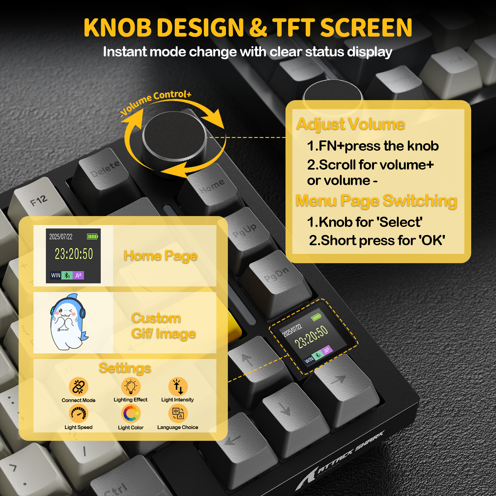 ATTACK SHARK X820Ultra Tri-mode 가스켓 기계식 키보드