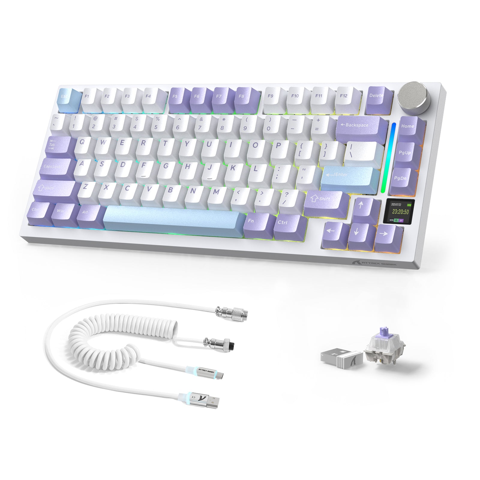 ATTACK SHARK X820ULTRA Mechanical Keyboard with C01ULTRA Coiled Cable