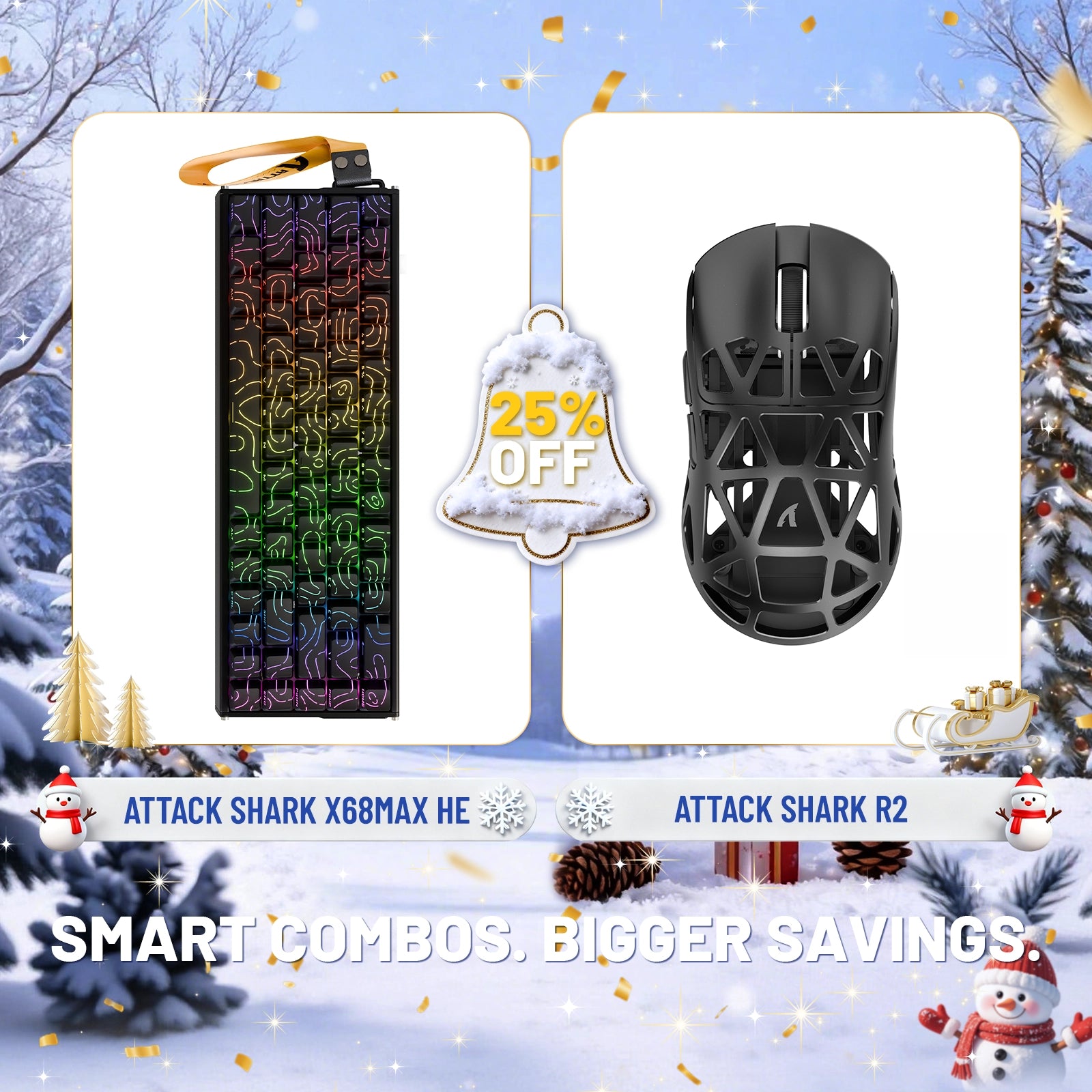 ATTACK SHARK X68MAX HE Rapid Trigger Aluminum Keyboard + R2 Magnesium Alloy Wireless Gaming Mouse Bundle