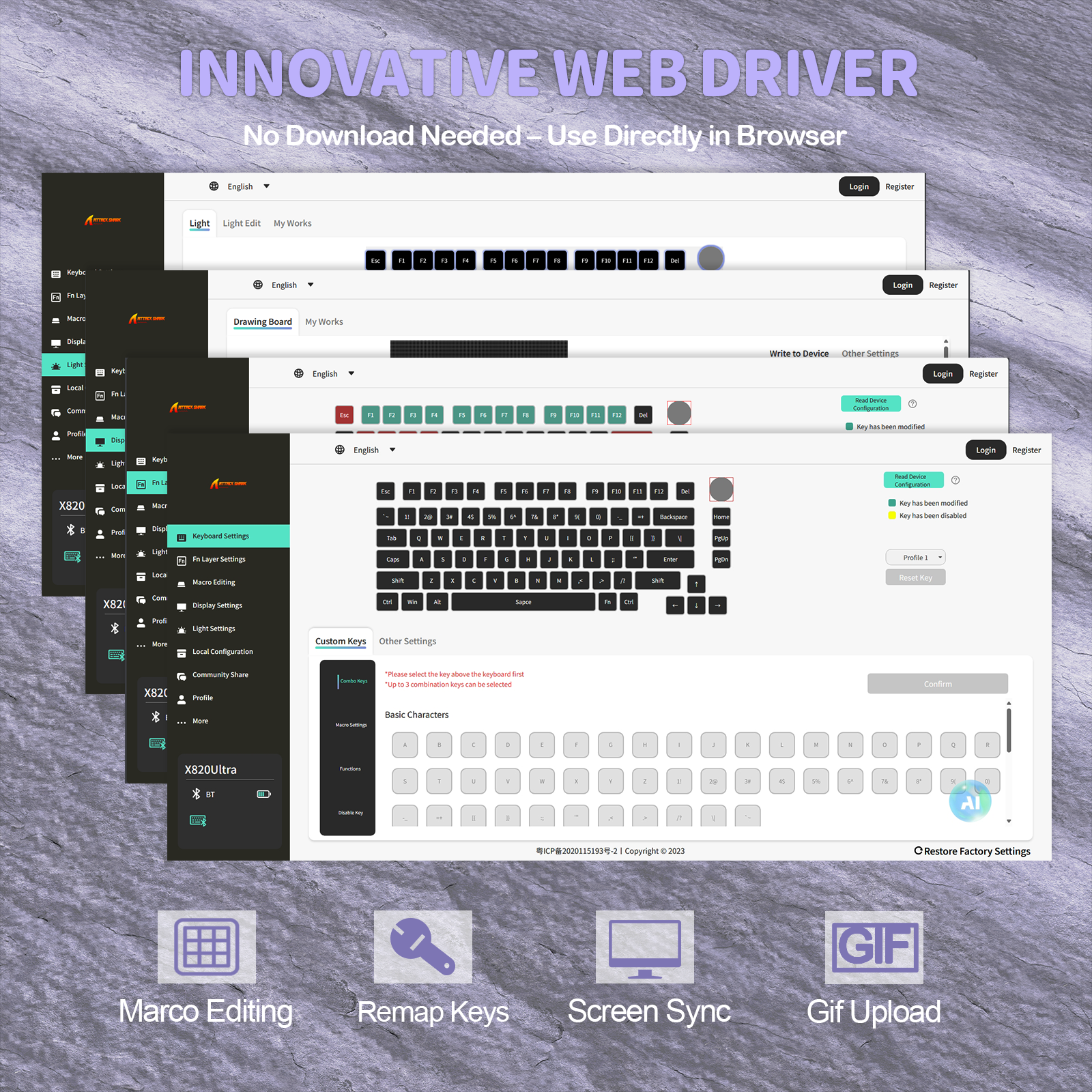 ATTACK SHARK X820Ultra Tri-mode 가스켓 기계식 키보드