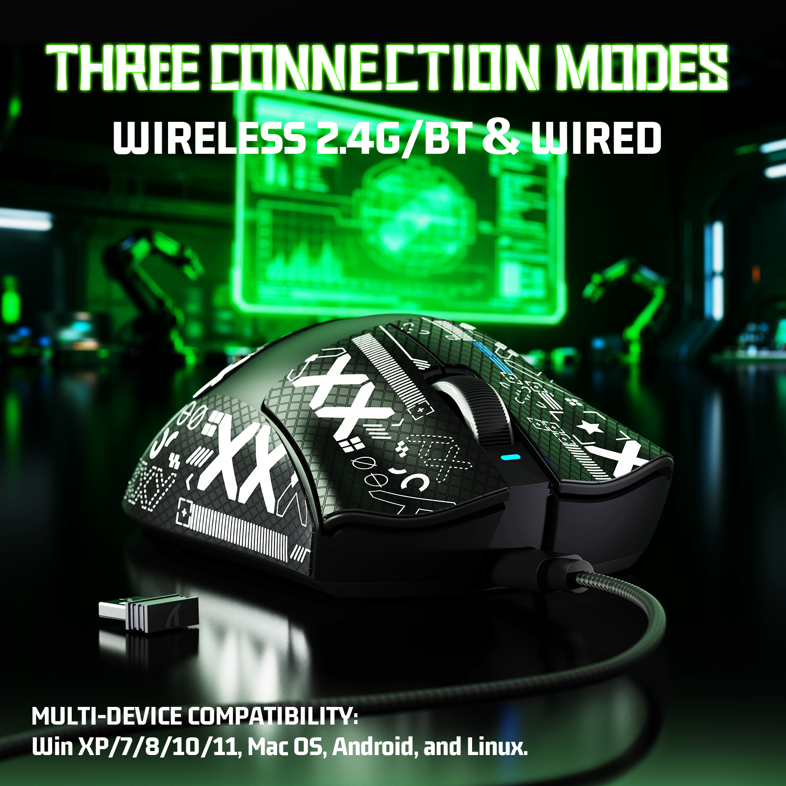 Ratón para juegos ultraligero de tres modos ATTACK SHARK V3