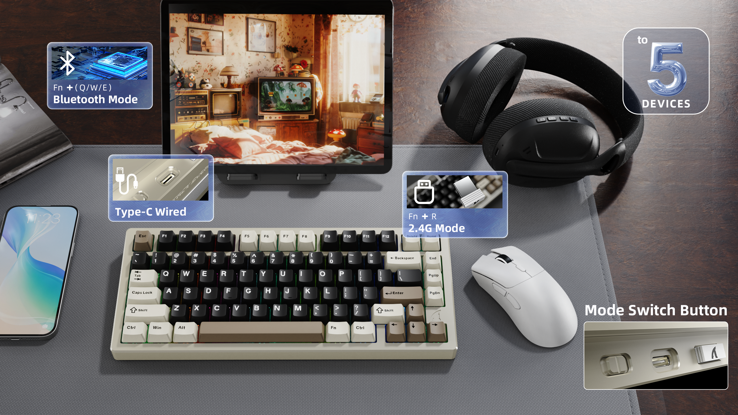 ATTACK SHARK X75 Full Aluminum Keyboard