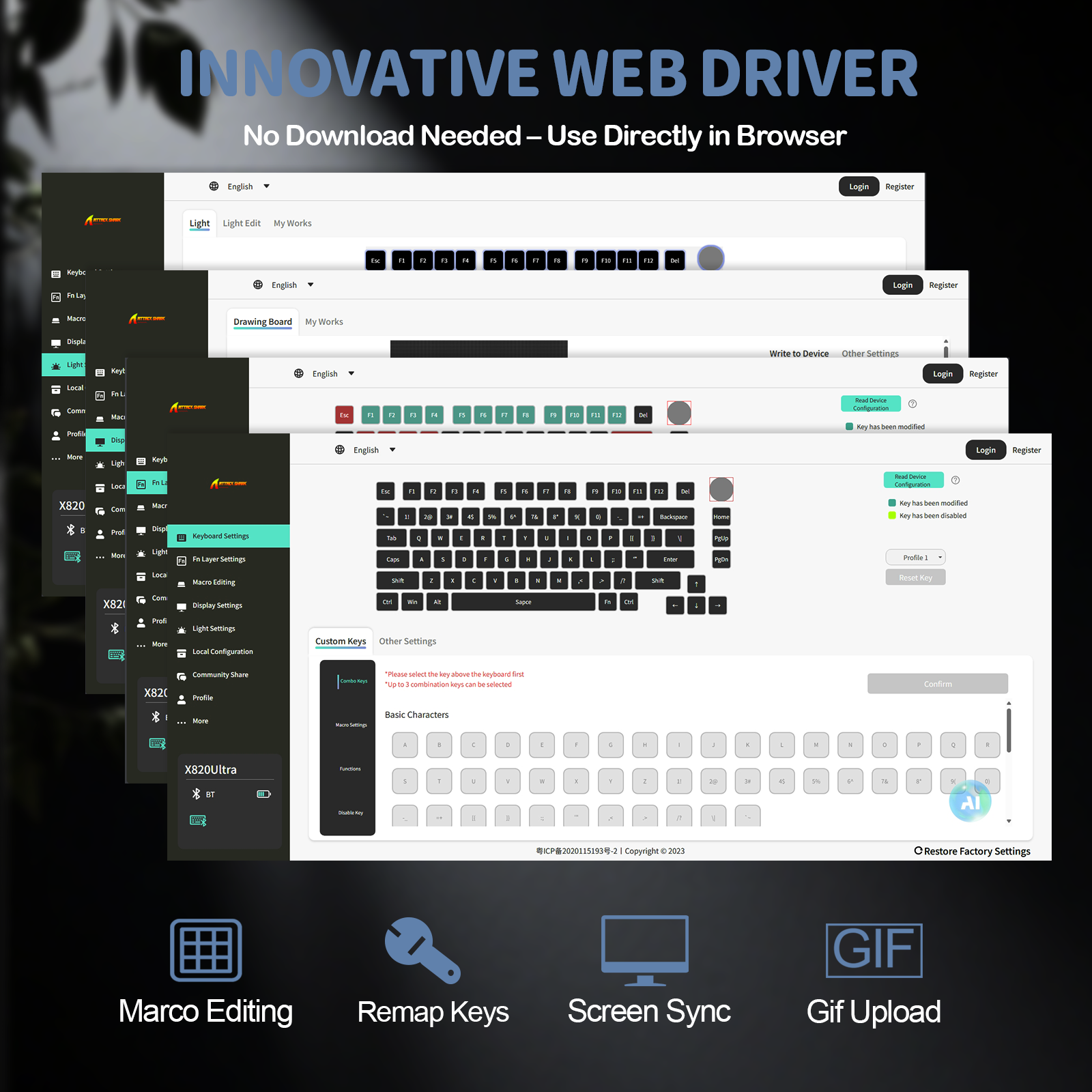 ATTACK SHARK X820Ultra Tri-mode 가스켓 기계식 키보드