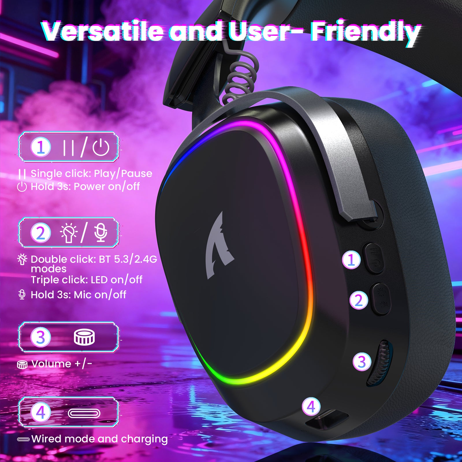 ATTACK SHARK G800 Kabelloses Gaming-Headset