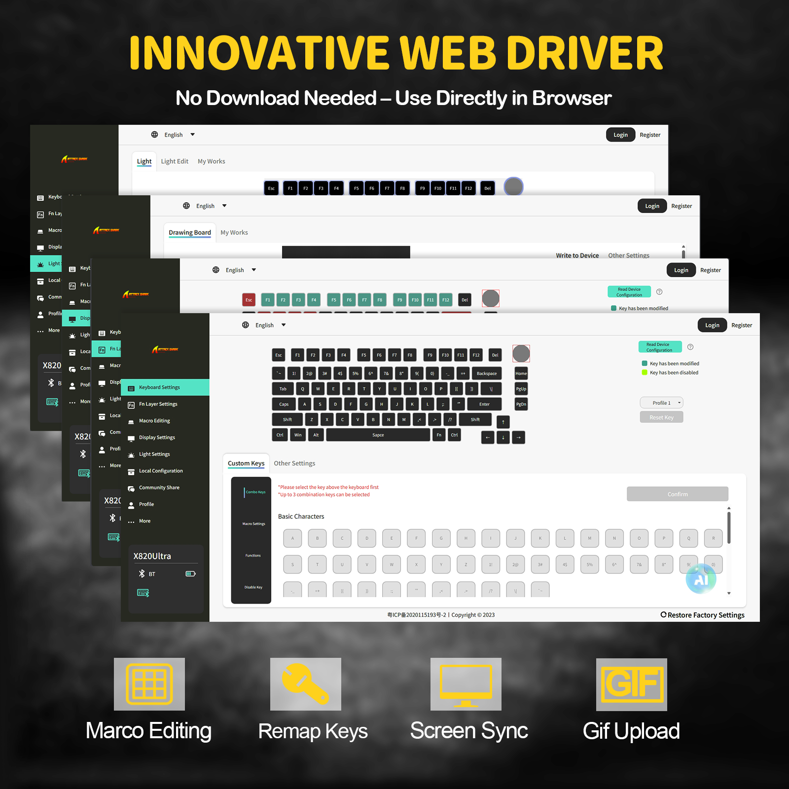 ATTACK SHARK X820Ultra Tri-mode 가스켓 기계식 키보드