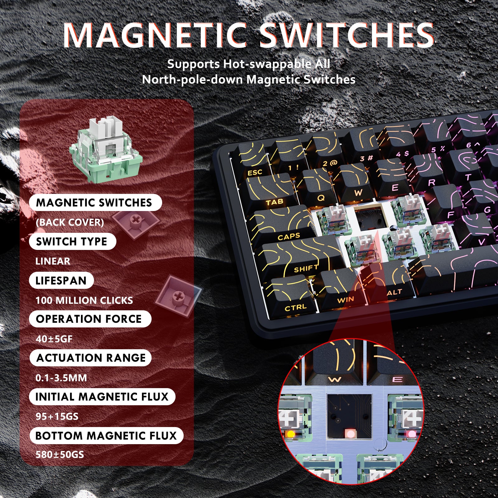 ATTACK SHARK X65 HE Magnetschalter Rapid Trigger-Tastatur