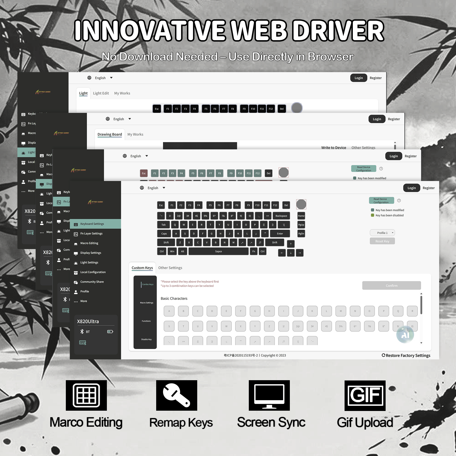 ATTACK SHARK X820Ultra Tri-mode 가스켓 기계식 키보드
