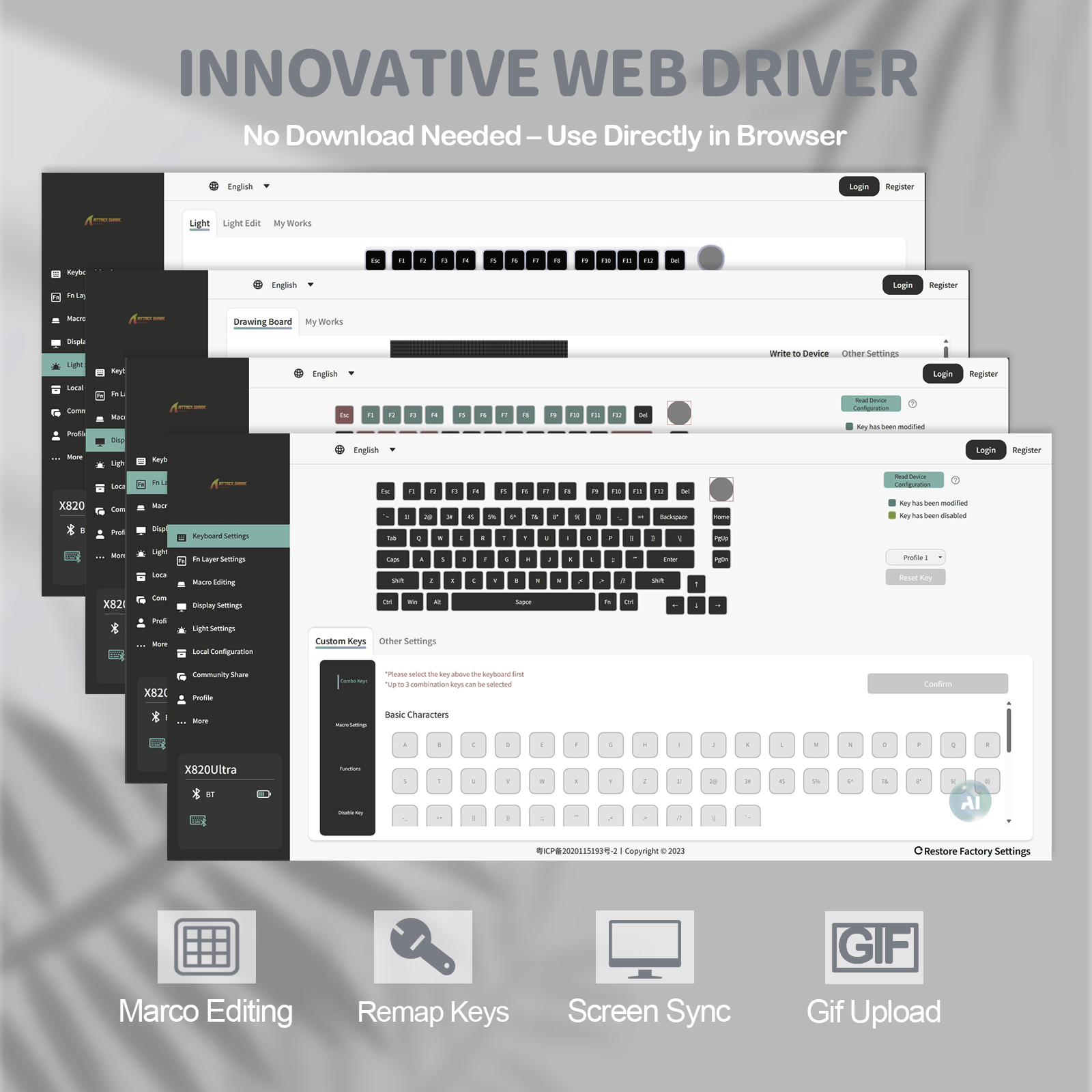 ATTACK SHARK X820Ultra Tri-mode 가스켓 기계식 키보드