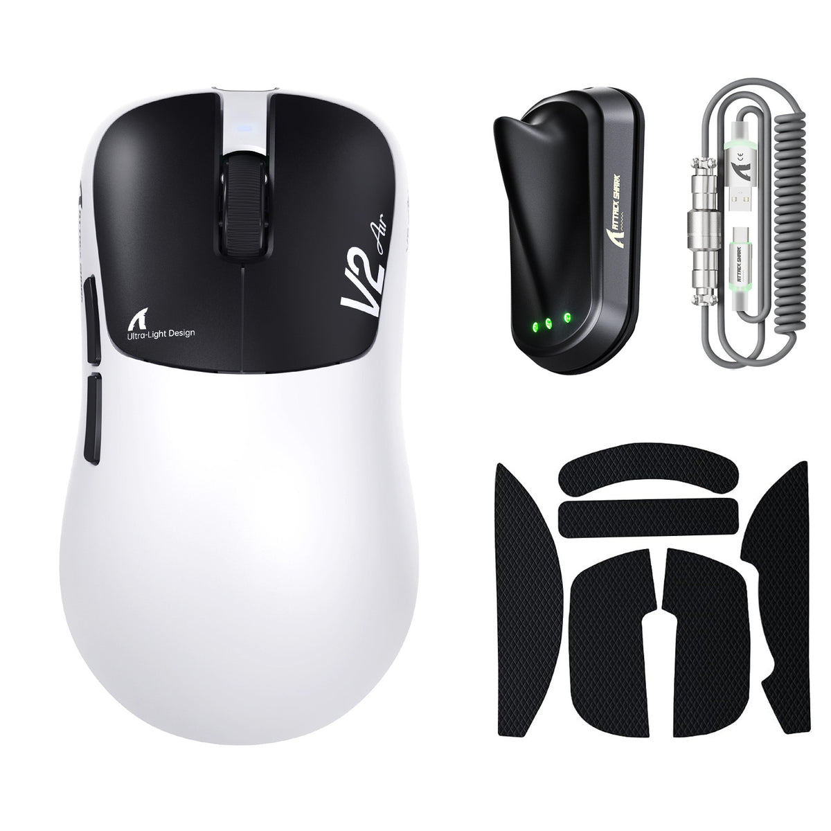 ATTACK SHARK V2 AIR PAW3955MAX Mouse Gamer Sem Fio Ergonômico