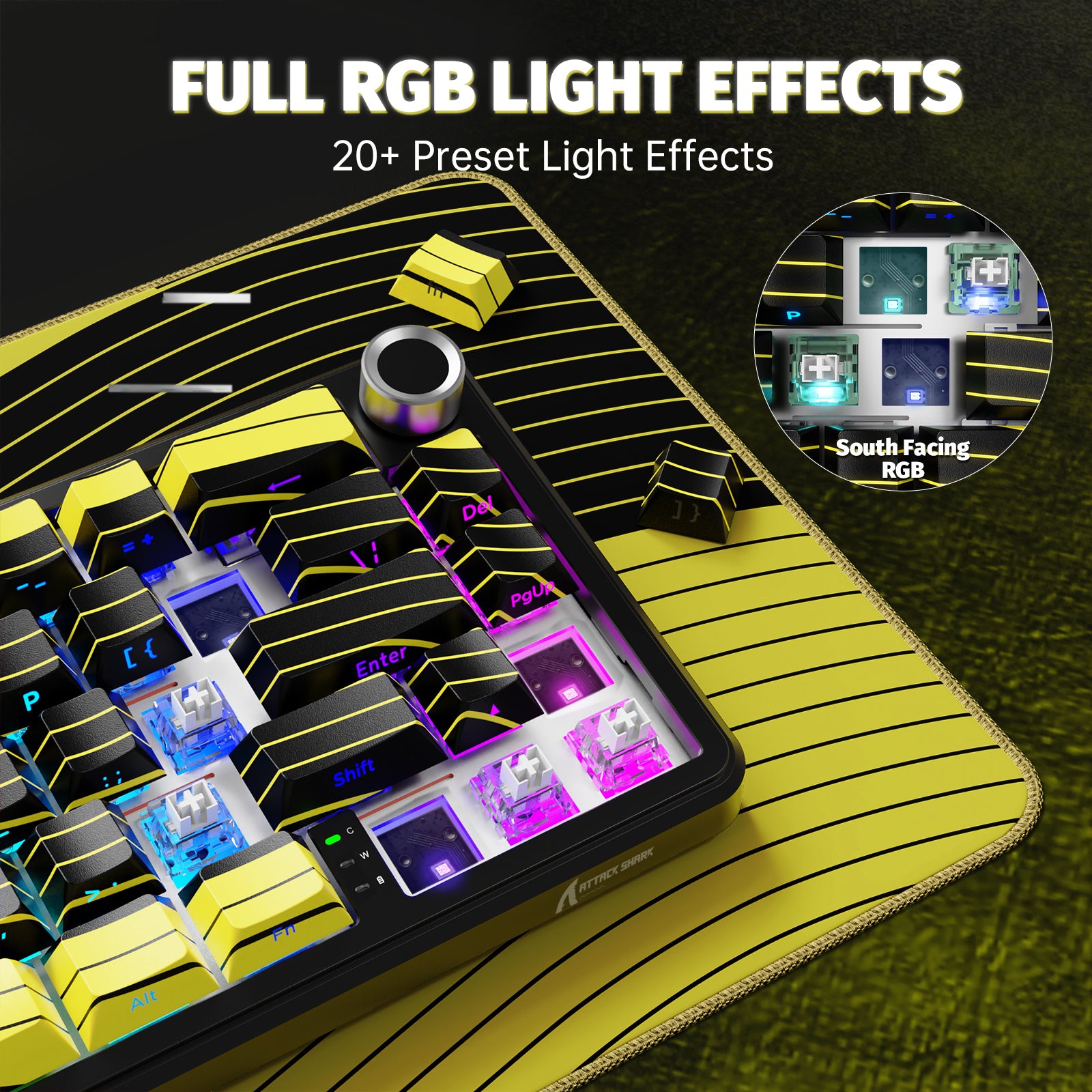 ATTACK SHARK X65PRO HE Kabellose Rapid Trigger-Tastatur mit Magnetschalter