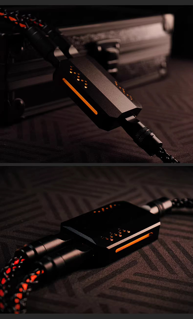 ATTACK SHARK C07 PRO 2-in-1 Type C cable connector with RGB lighting.