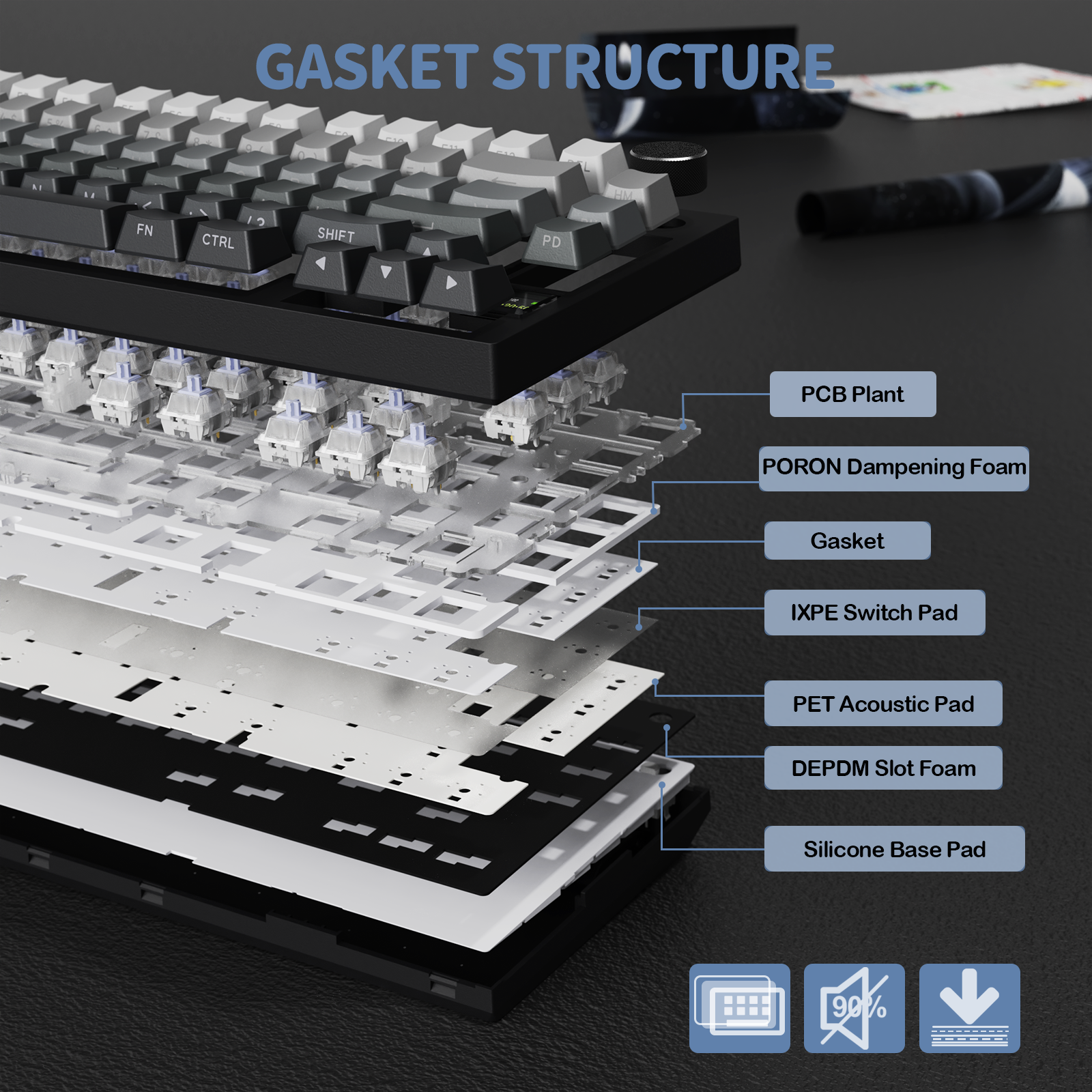 ATTACK SHARK X820Ultra Tri-mode 가스켓 기계식 키보드