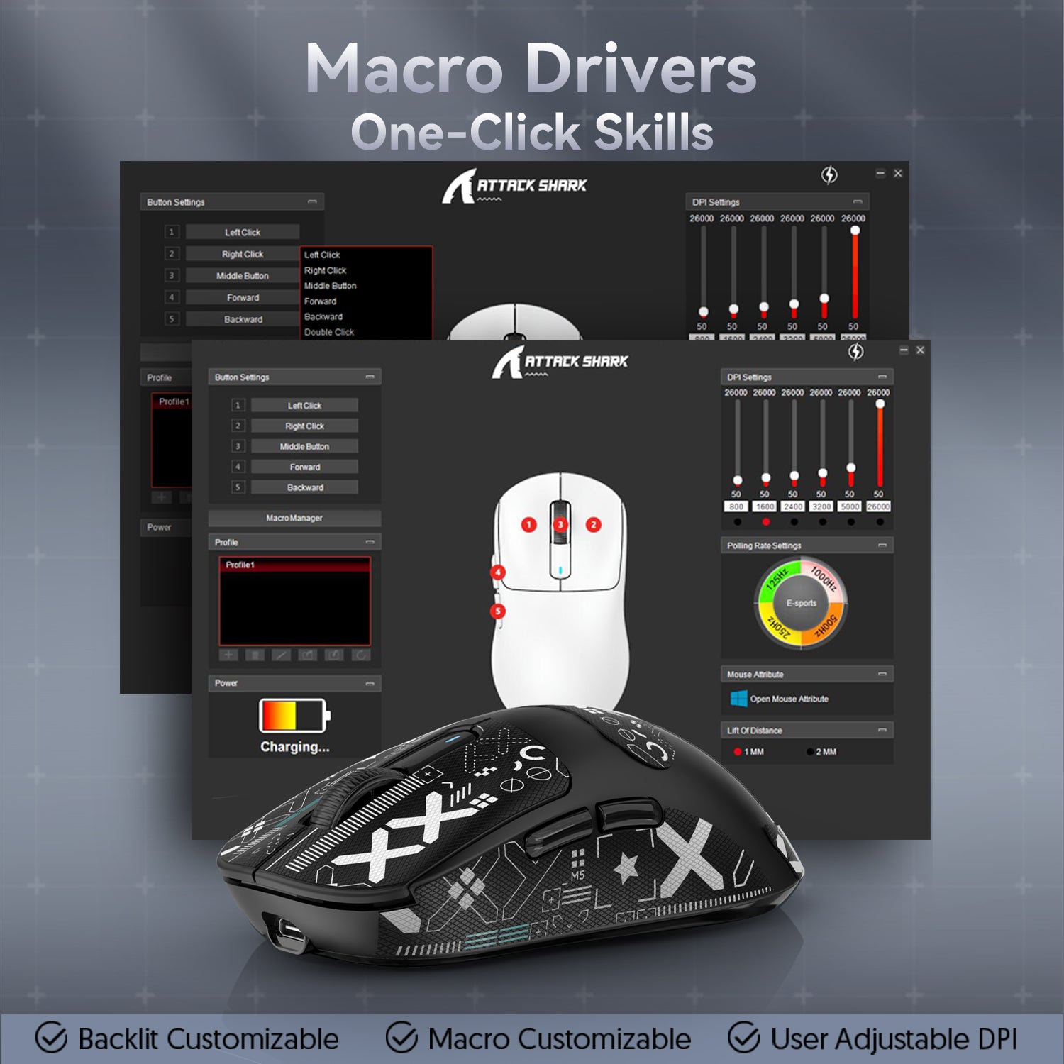 ATTACK SHARK X68HE Magnetic Keyboard with X3 Gaming Mouse Set
