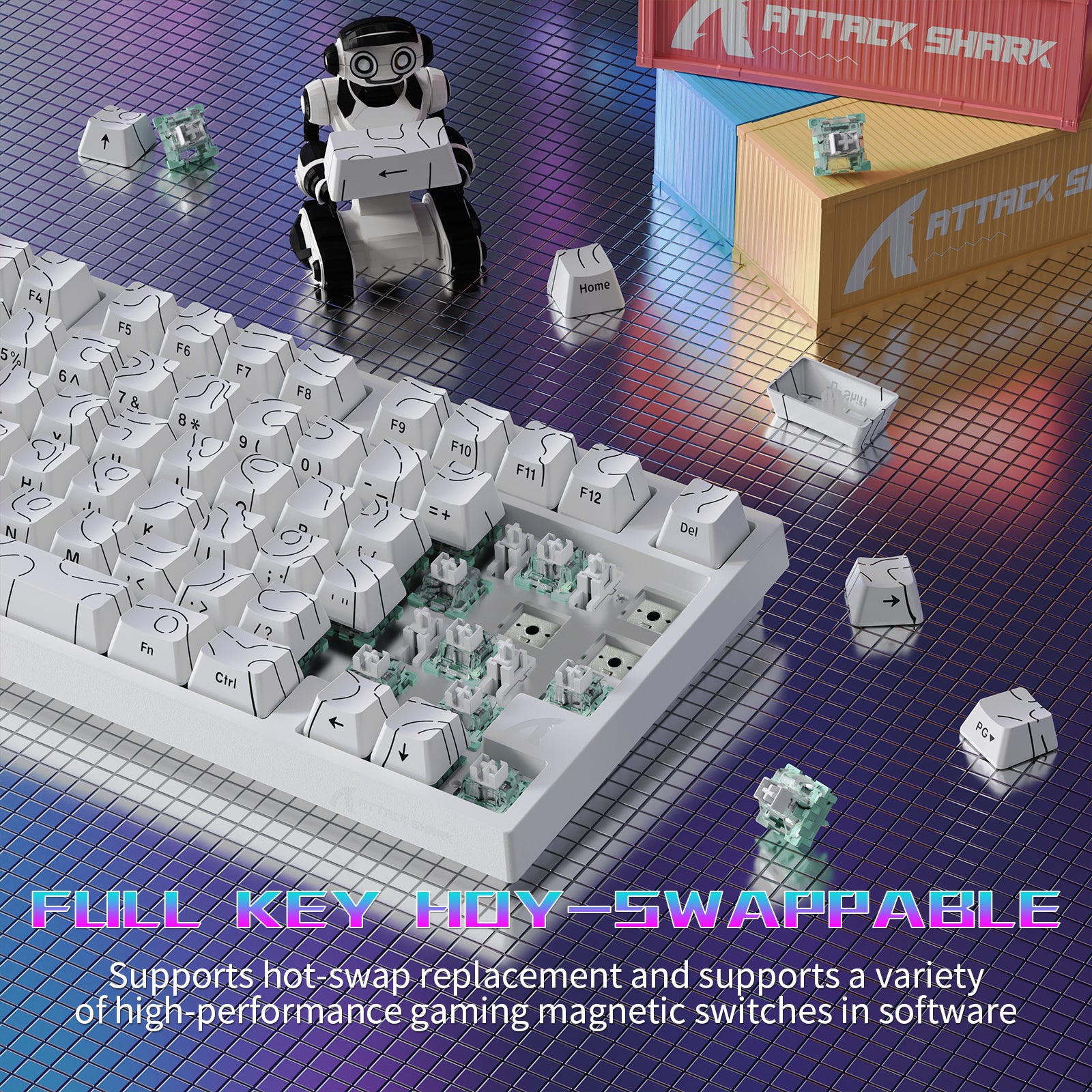 Teclado para juegos con cable ATTACK SHARK R82 HE 75% con cable LED C01ULTRA