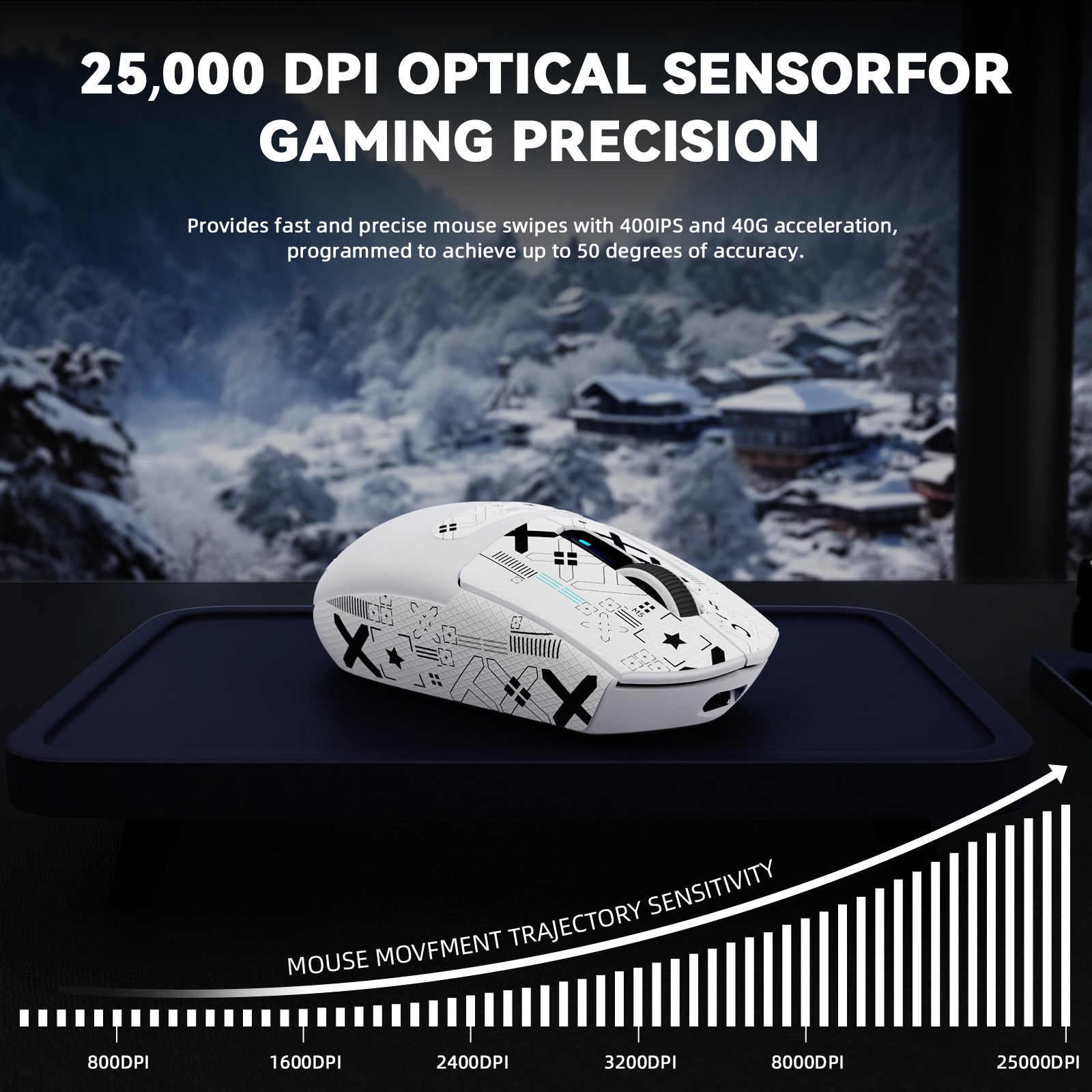 ATTACK SHARK G3PRO Tri-mode Wireless Gaming Mouse with Charge Dock 25000 DPI Ultra Lightweight