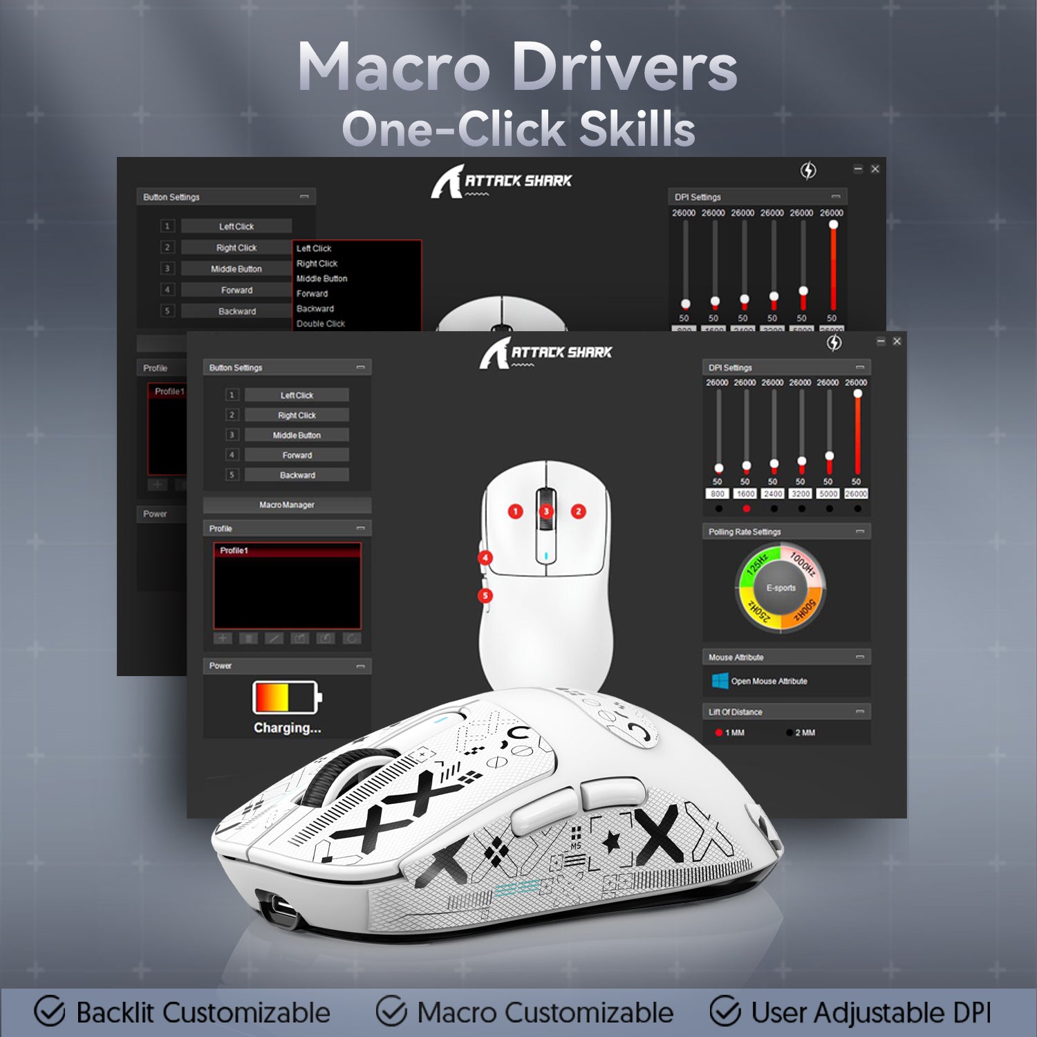 ATTACK SHARK X68HE Magnetic Keyboard with X3 Gaming Mouse Set