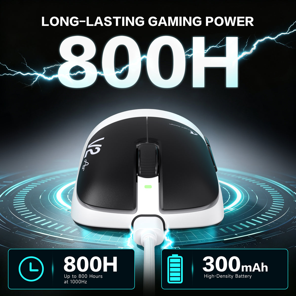 ATTACK SHARK V2 AIR PAW3955MAX Ergonomic Wireless Gaming Mouse
