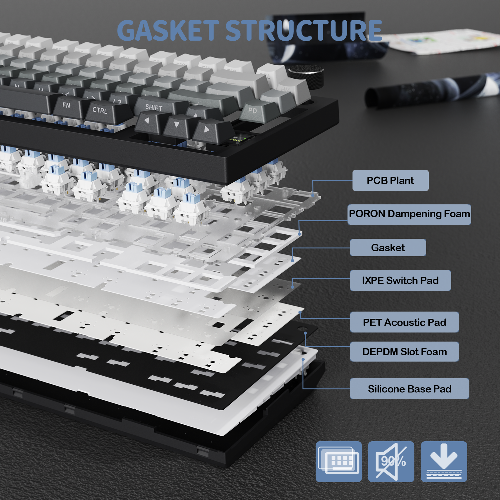 ATTACK SHARK X820Ultra Tri-mode 가스켓 기계식 키보드