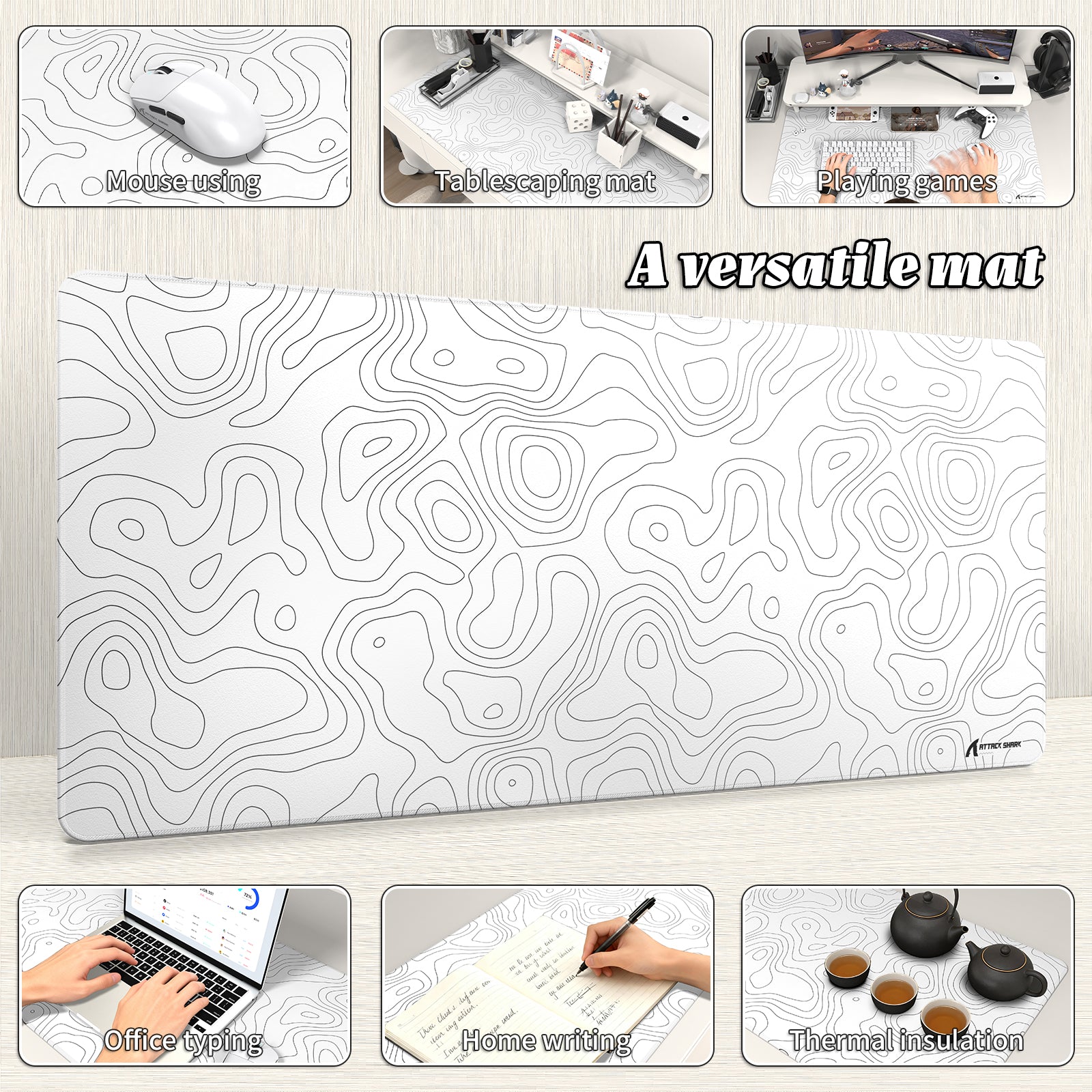 Alfombrilla para ratón de eSport ATTACK SHARK CM02PRO (900x400x4 MM)
