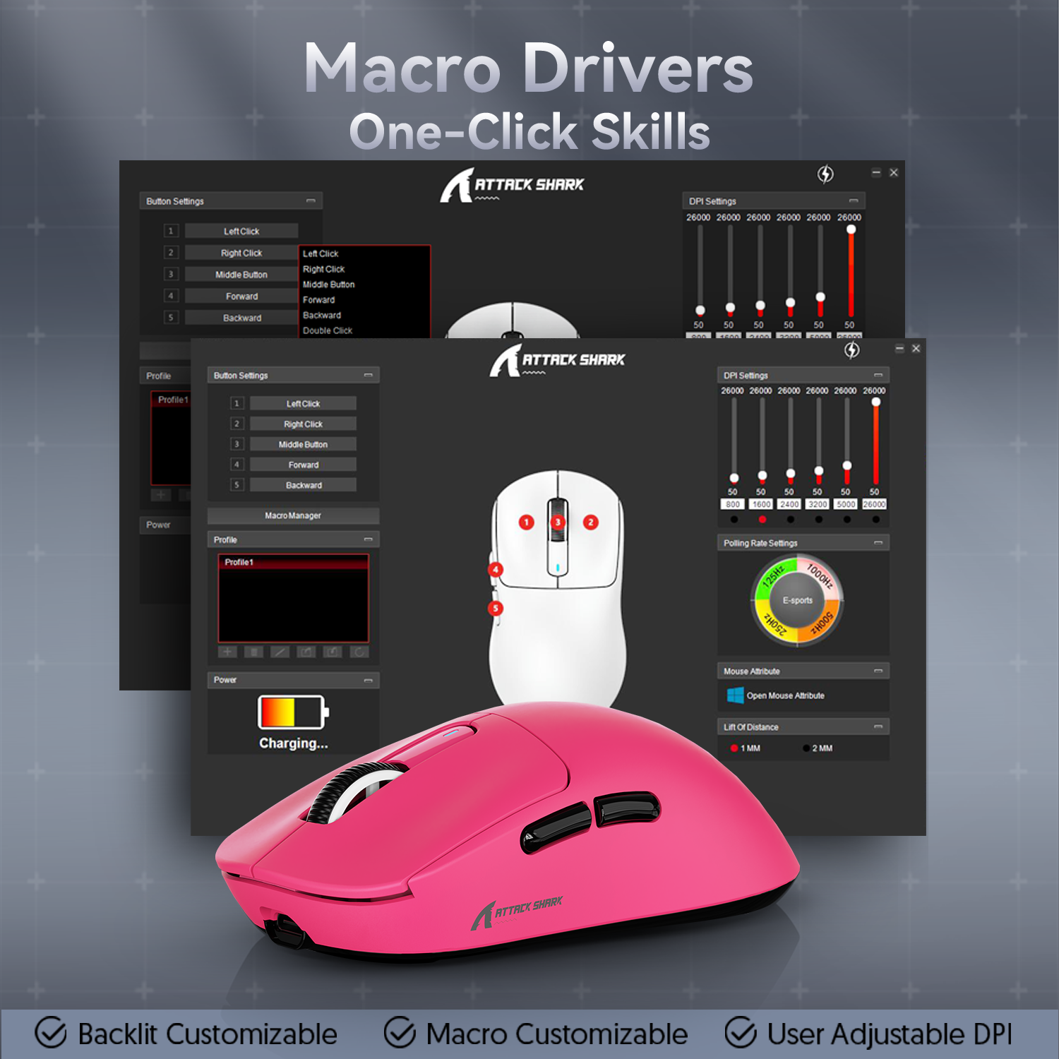 ATTACK SHARK X3 Wireless Gaming Mouse PAW3395 Superlight