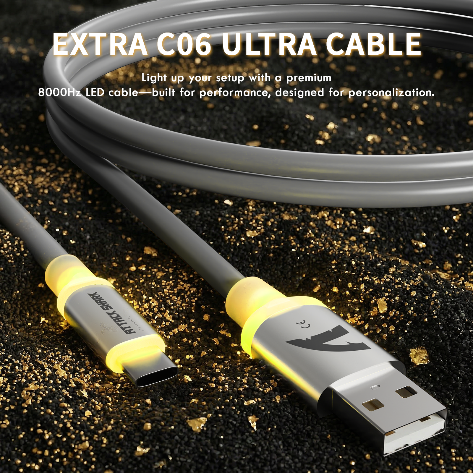 ATTACK SHARK EXTRA C06 ULTRA 8000Hz LED gaming mouse cable