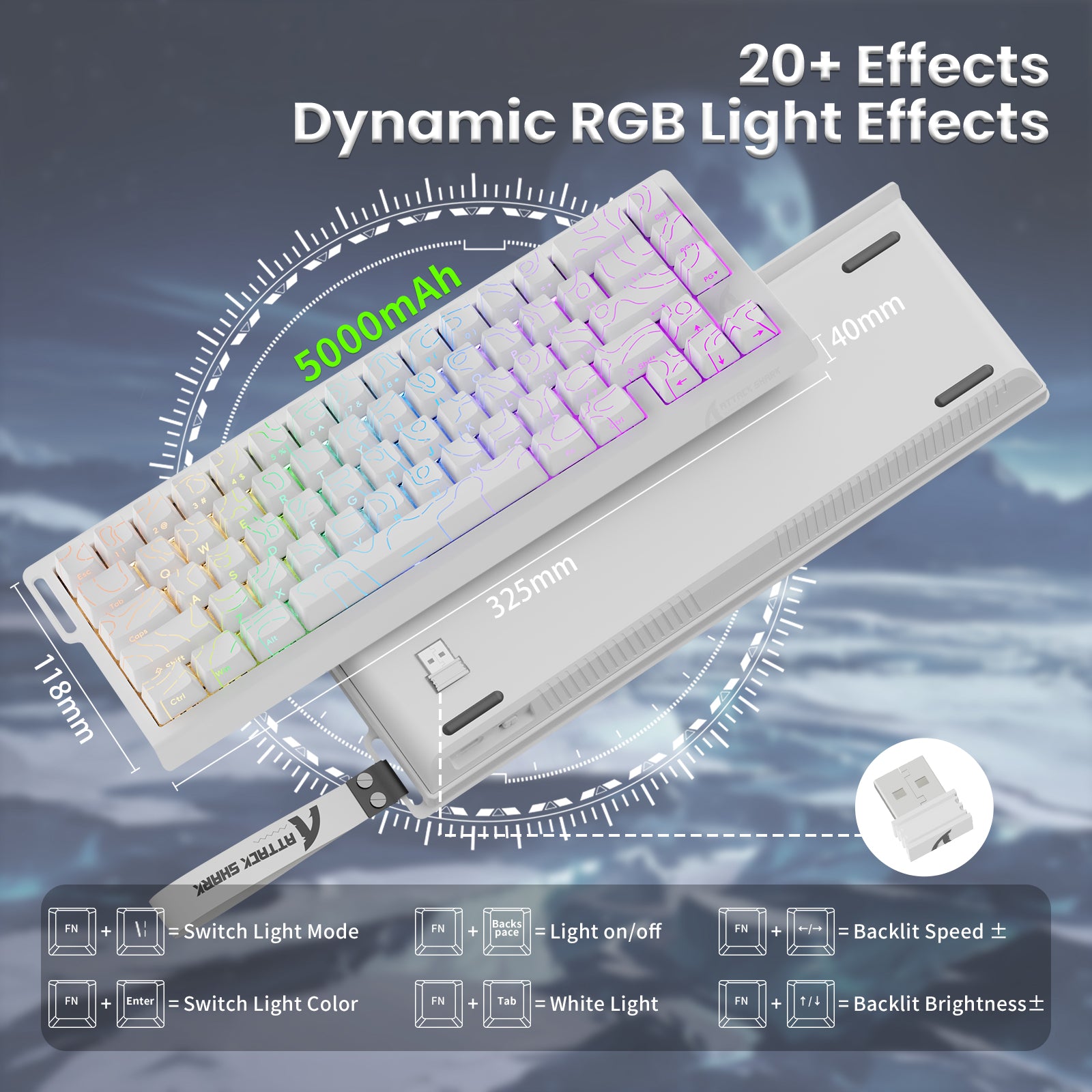 ATTACK SHARK X68PRO HE Kabellose Rapid Trigger-Tastatur mit Spiralkabel
