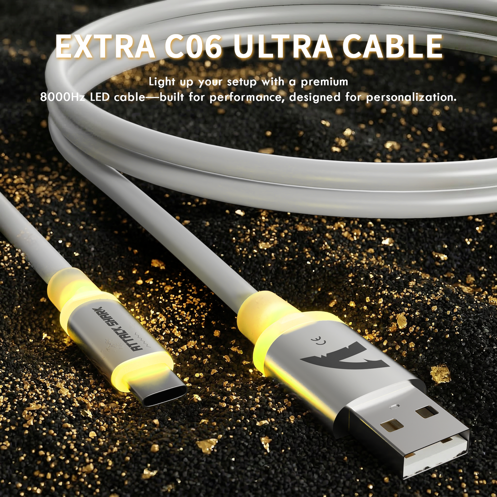 Mouse Gamer Sem Fio ATTACK SHARK X11 ULTRA Fibra de Carbono Com Cabo LED Ultra C06