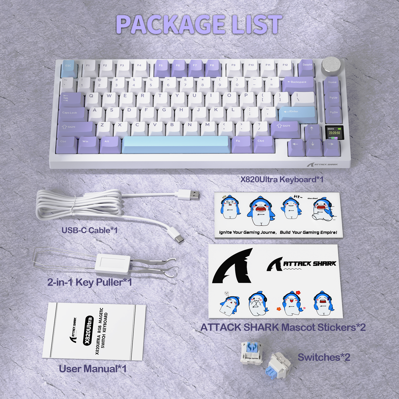 Clavier mécanique à joint tri-mode ATTACK SHARK X820Ultra